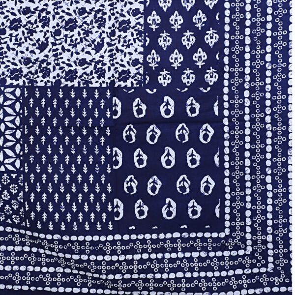 Indigo Sanganeri Squares Premium Double Bedsheet - Image 4