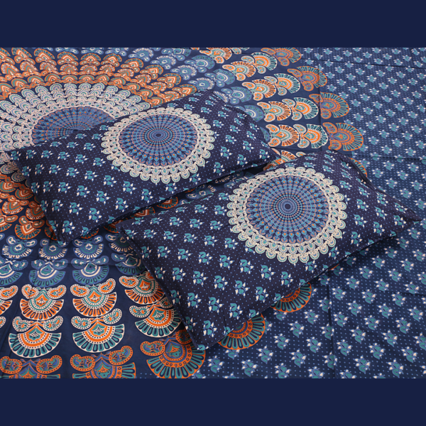Badmeri Purples (Badmeri block print) - Double Bedsheet - Image 2