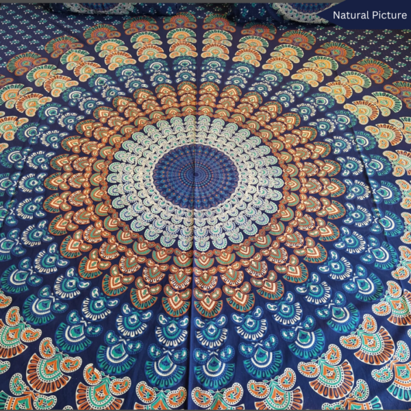 Badmeri Purples (Badmeri block print) - Double Bedsheet - Image 7