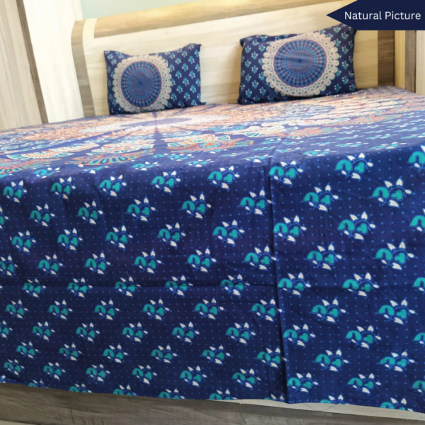 Badmeri Purples (Badmeri block print) - Double Bedsheet - Image 8