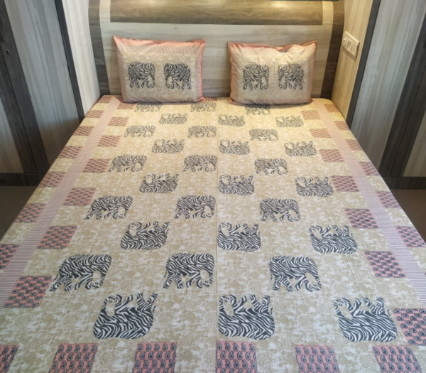 Zebra Striped Elephant - Double Bedsheet - Image 2