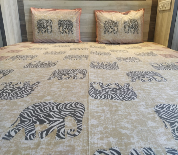 Zebra Striped Elephant - Double Bedsheet - Image 3