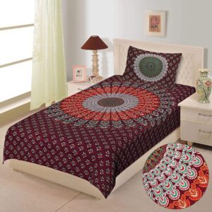 Barmeri Maroon- Single Bedsheet