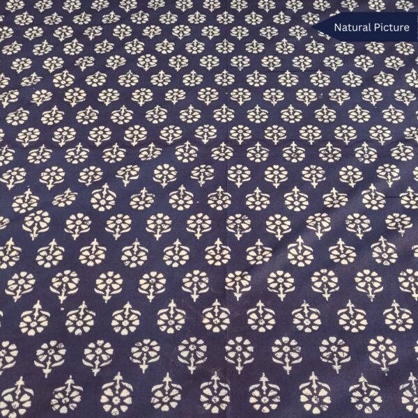 Indigo Sanganeri Butti Premium Double Bedsheet - Image 8