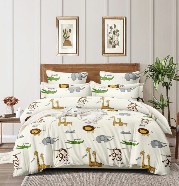 Giraffe Khilona Kids Double Bedsheet (Poly Cotton)
