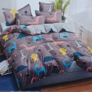 Khilona Dinosour Kids Double Bedsheet (Poly Cotton)