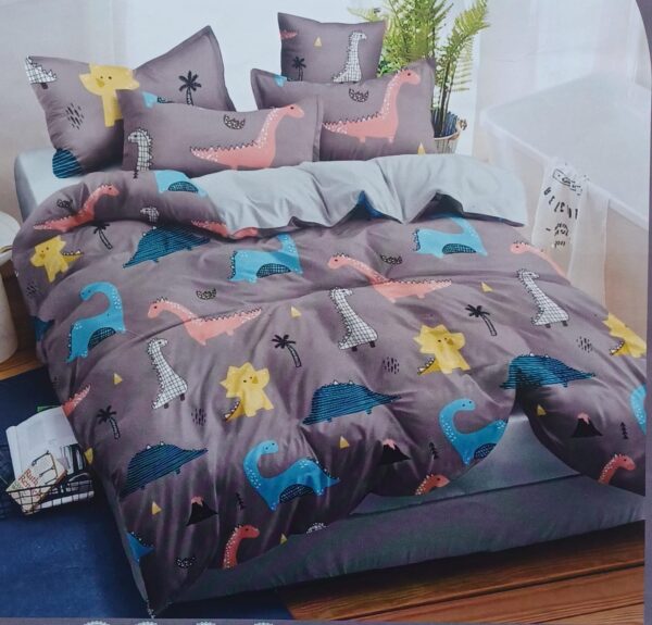 Khilona Dinosour Kids Double Bedsheet (Poly Cotton)