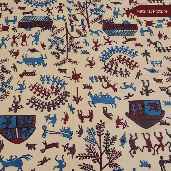 Bagru Warli Block Print Double Bedsheet - Image 7