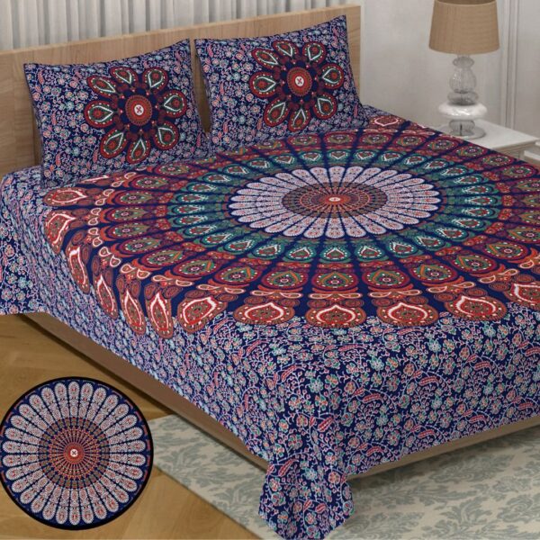 Badmeri Chillies (Badmeri block print) - Double Bedsheet