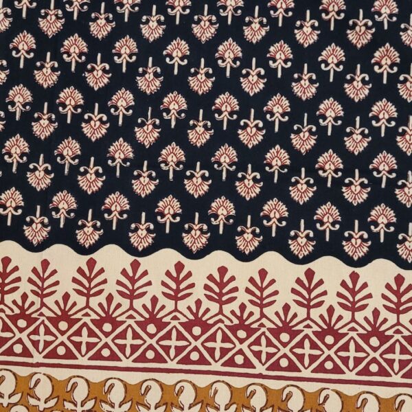 Bagru Black Cotton Double Bedsheet - Image 5
