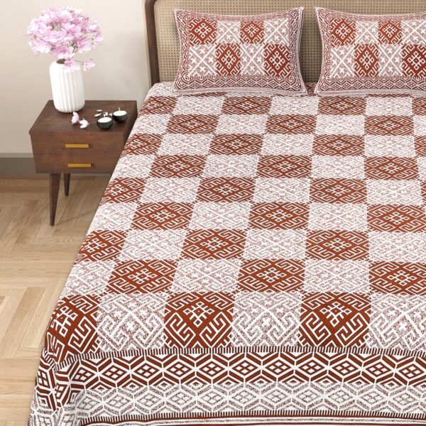 Texture Patterns Cotton Double Bedsheet - Image 4