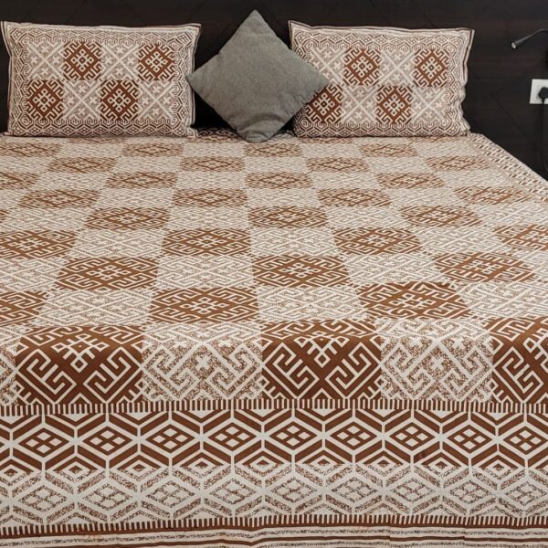 Texture Patterns Cotton Double Bedsheet - Image 5