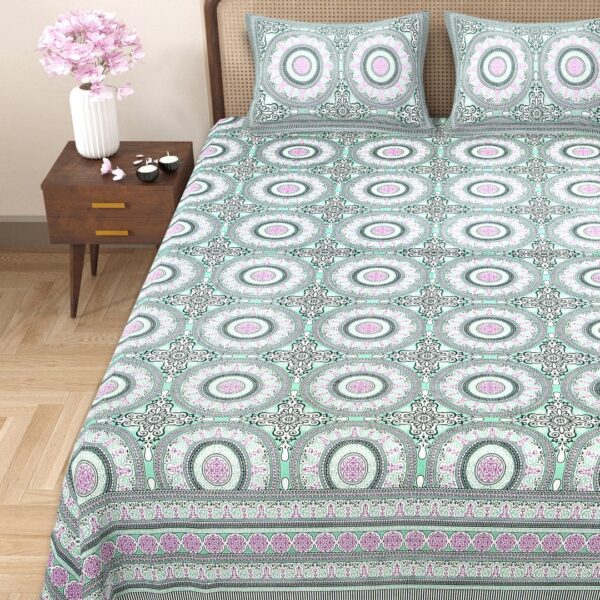 Texture Circles Cotton Double Bedsheet - Image 10