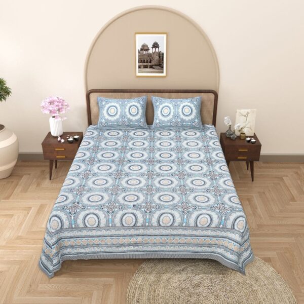 Texture Circles Cotton Double Bedsheet - Image 13