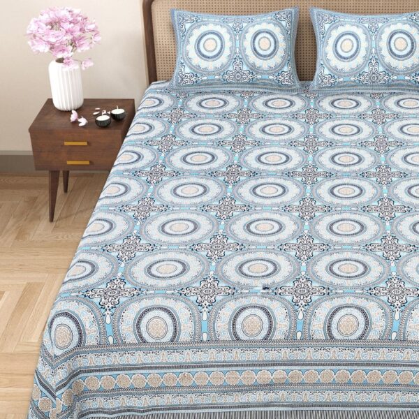 Texture Circles Cotton Double Bedsheet - Image 14
