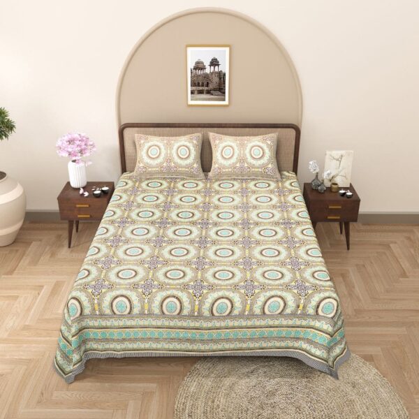 Texture Circles Cotton Double Bedsheet - Image 2