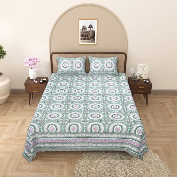 Texture Circles Cotton Double Bedsheet - Image 9