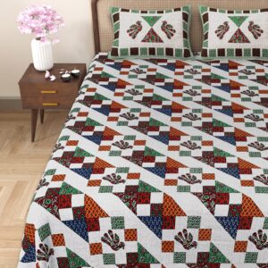 Bird Mandala Print Double Bedsheet