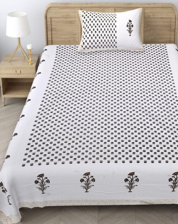 White Butti - Single Bedsheet