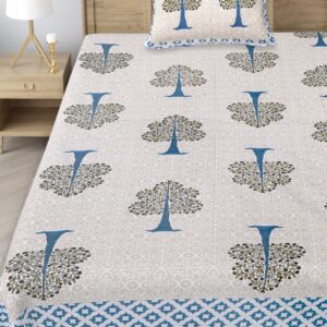 Blue Tree Print - Single Bedsheet