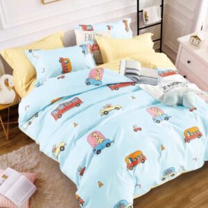 Khilona Vehicles Kids Double Bedsheet (Poly Cotton)