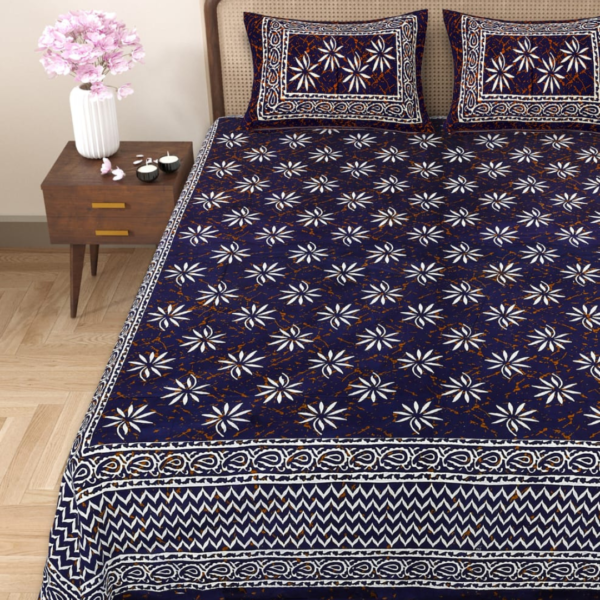 Purple Batik Cotton Double Bedsheet