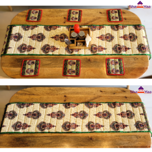 Green Quilted Dining Table Runner -1 with Coasters - 8