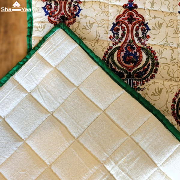 Green Quilted Dining Table Runner -1 with Coasters - 8 - Image 5
