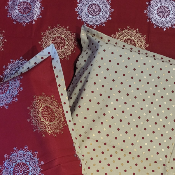 Festive Luxe Bedding Gold Block Print Double Bedsheet - Image 2