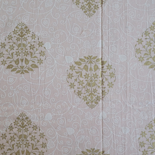 Golden Butti Block Print Rose Gold Double Bedsheet - Image 3