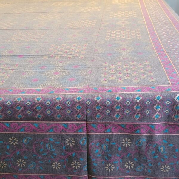 Royal Squares Premium Khadi Gold Double Bedsheet - Image 6