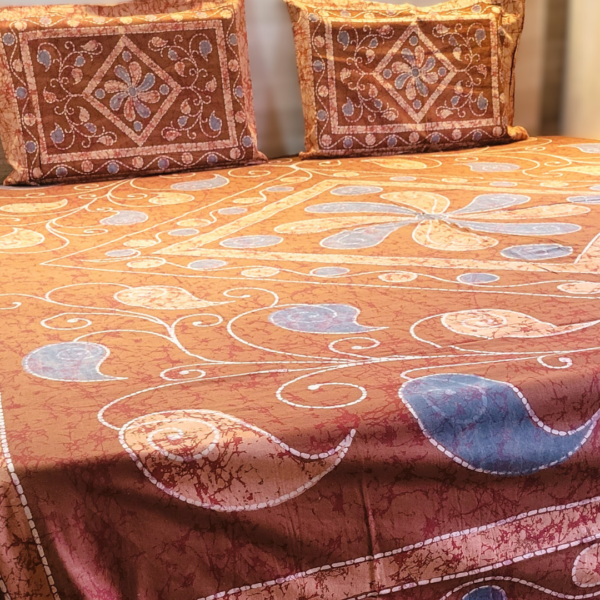 Maroon Batik Cotton Double Bedsheet - Image 5