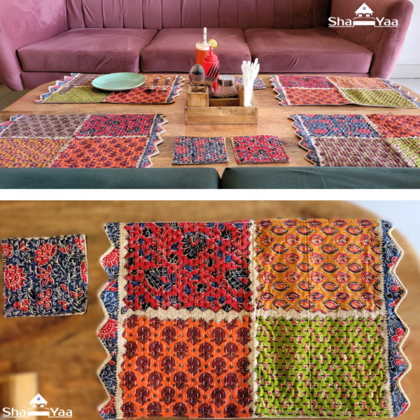 Quilted Dining Katha Table mats & Coasters - Image 5