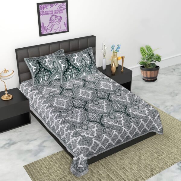 Sanganeri Deewan Large Single Bedsheet - 2 Pillow Covers