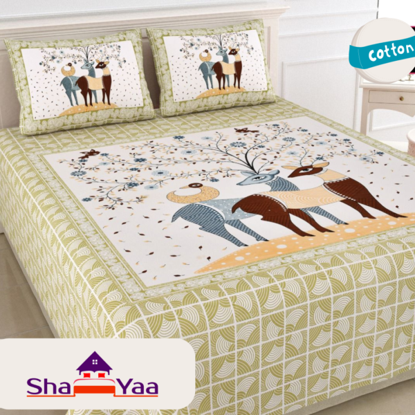 Christmas Theme 100x108 Premium Cotton Double Bedsheet