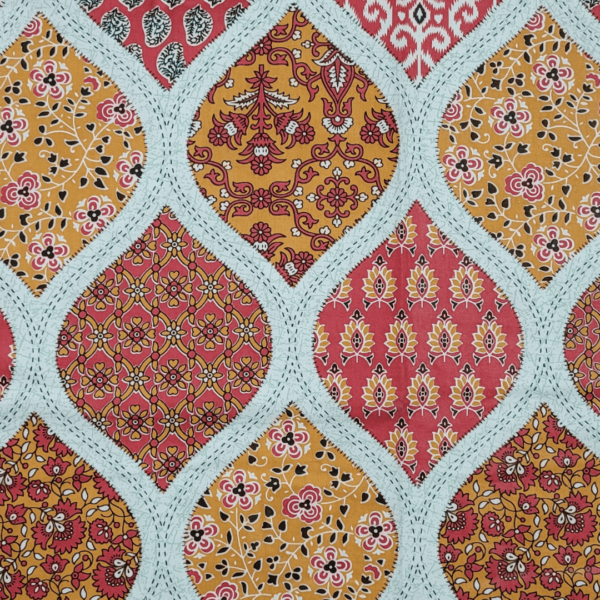 Leaf Mandala Deewan Large Single Bedsheet - 2 Pillow covers - Image 3
