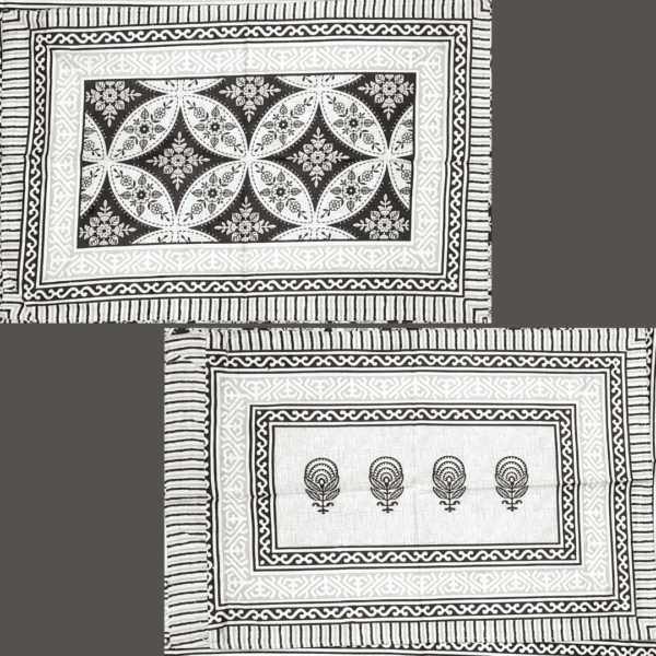 Jaipuri Deewan Block Large Single Bedsheet - 2 Pillow covers - Image 4