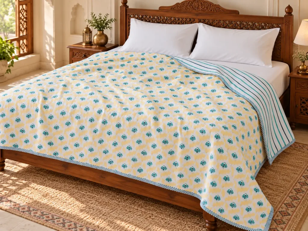 Amayara Double Dohar — dohar styled on a double bed, collection photograph 6