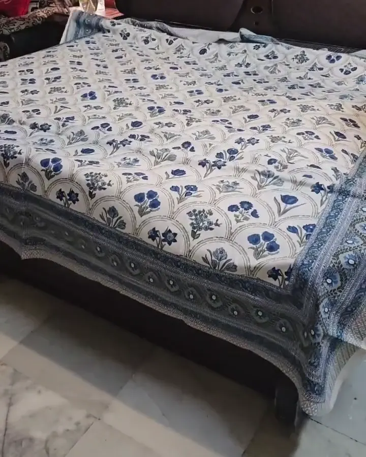 Blue floral bedding video preview