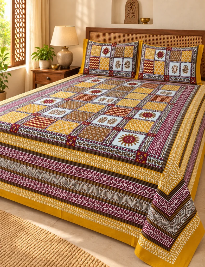 Sanganeri Print Double Bedsheet — collection photograph 4