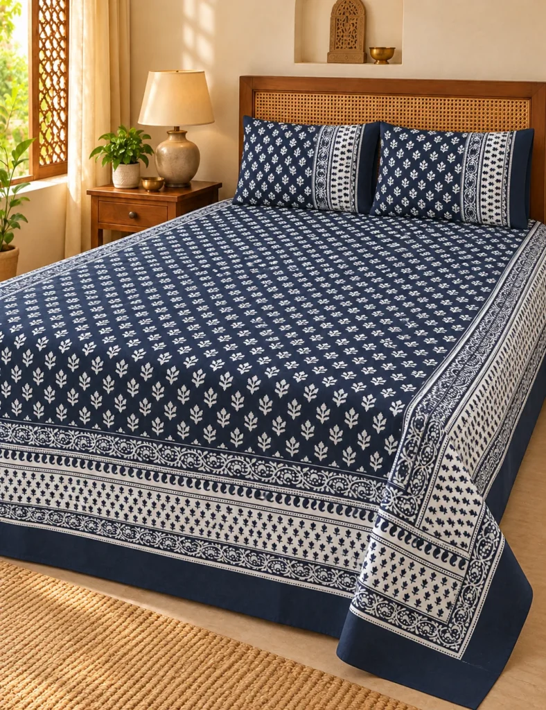 Sanganeri Print Double Bedsheet — collection photograph 5
