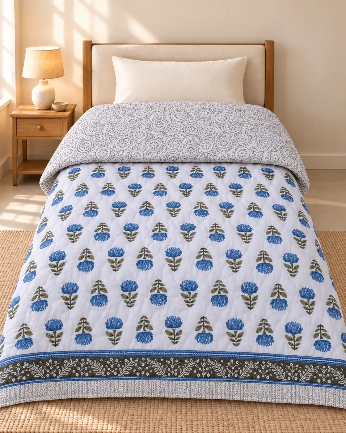 Mulmul Single Rajai – 650 g Cotton Filling — collection photograph 2