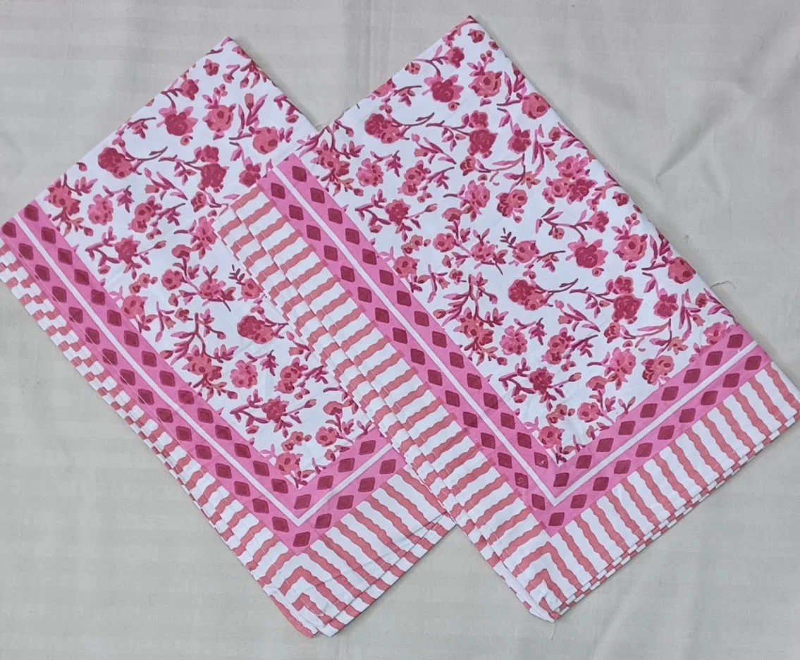 Pink floral pillow cover print