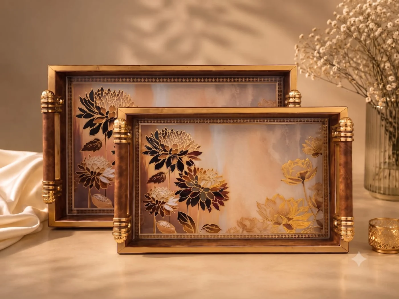 Handicraft Tray Set (2pcs) collection design 3