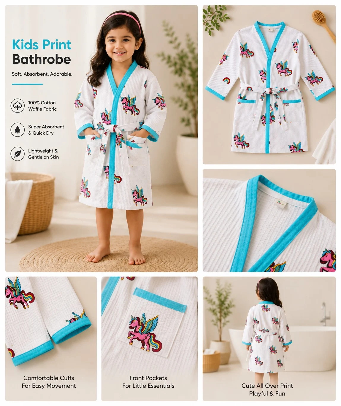 Kids Bathrobe - Hand Blocks