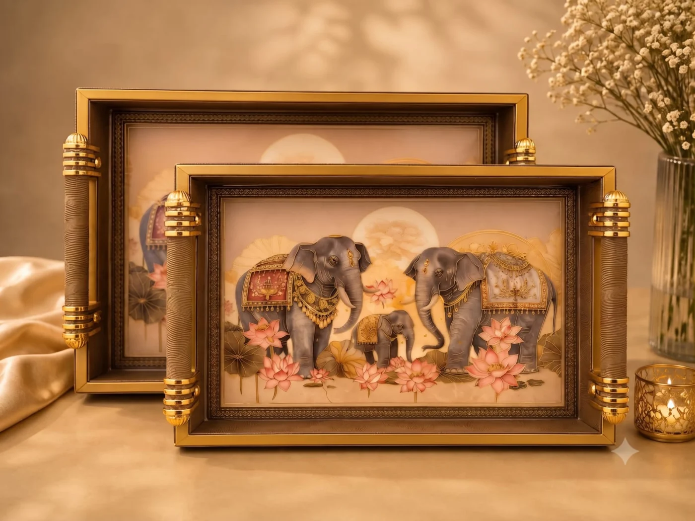 Handicraft Tray Set (2pcs) collection design 5