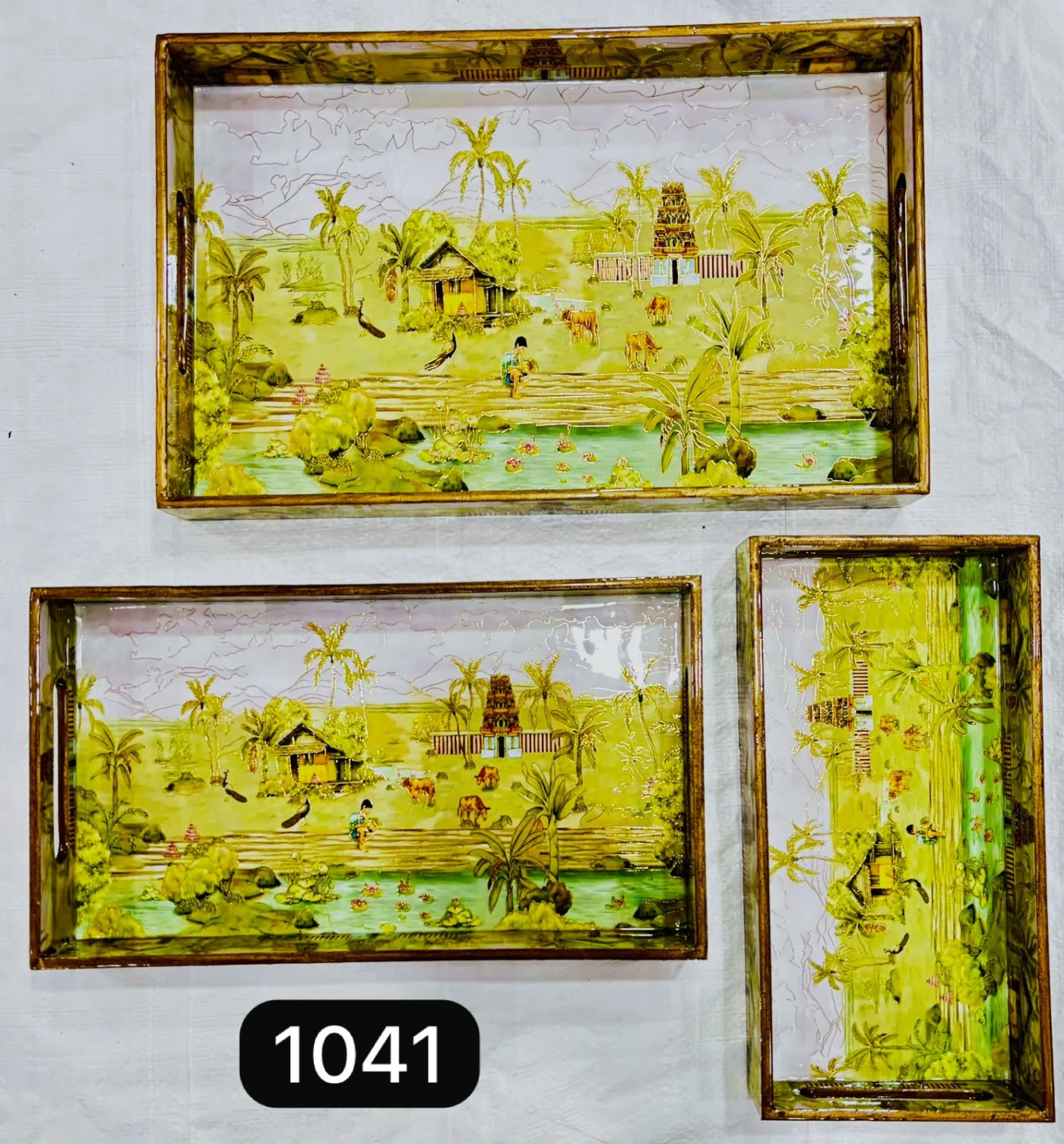 Wooden Tray Set (3pcs) collection design 3