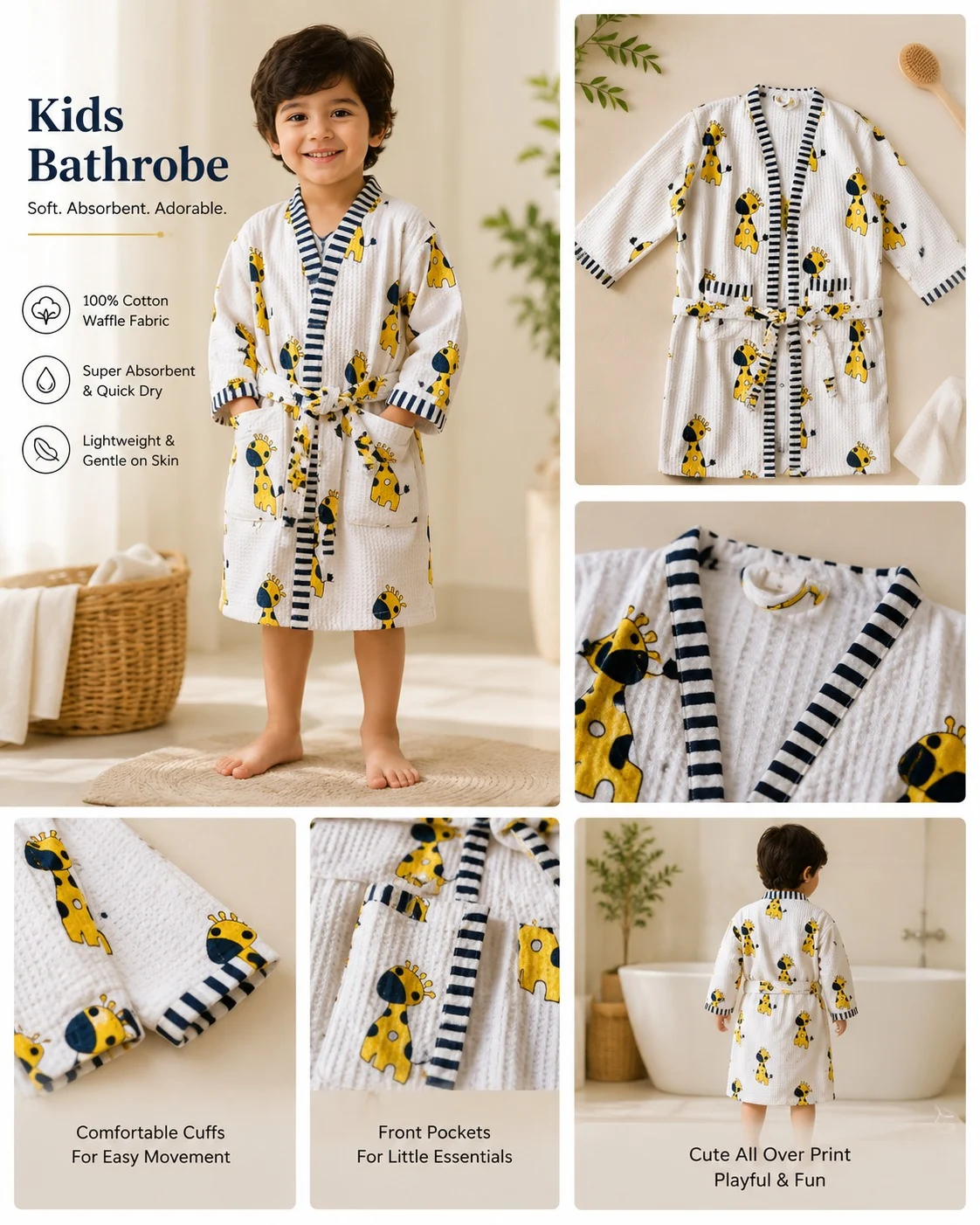 Kids Bathrobe - Hand Blocks collection design 4
