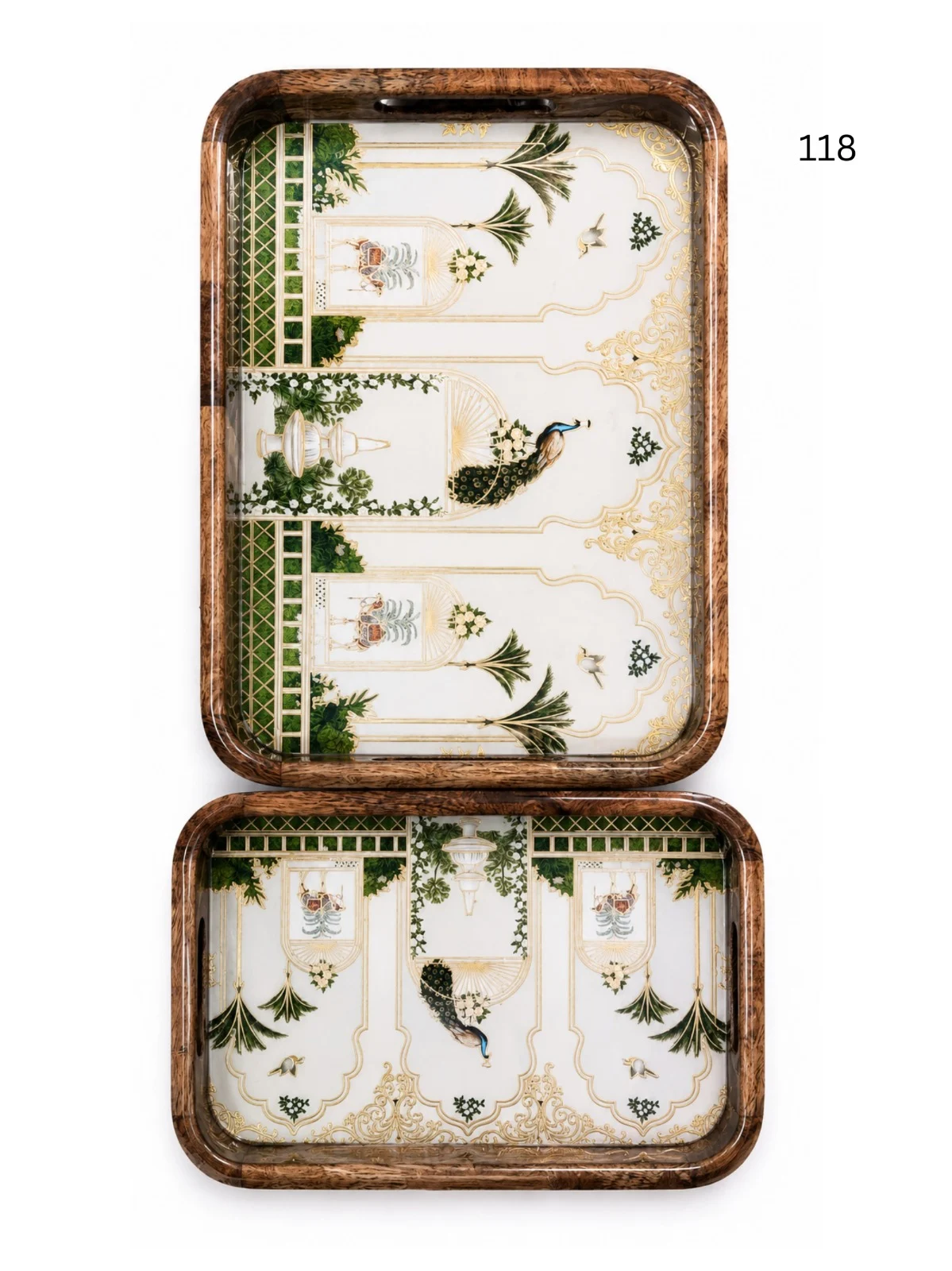 Mango Wood Tray Set (2pcs) collection design 3