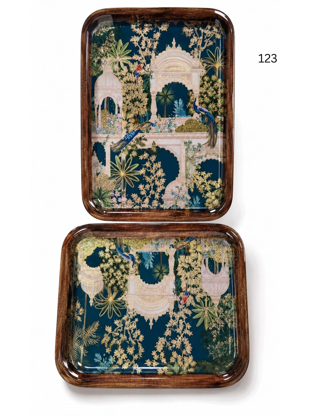 Mango Wood Tray Set (2pcs) collection design 4
